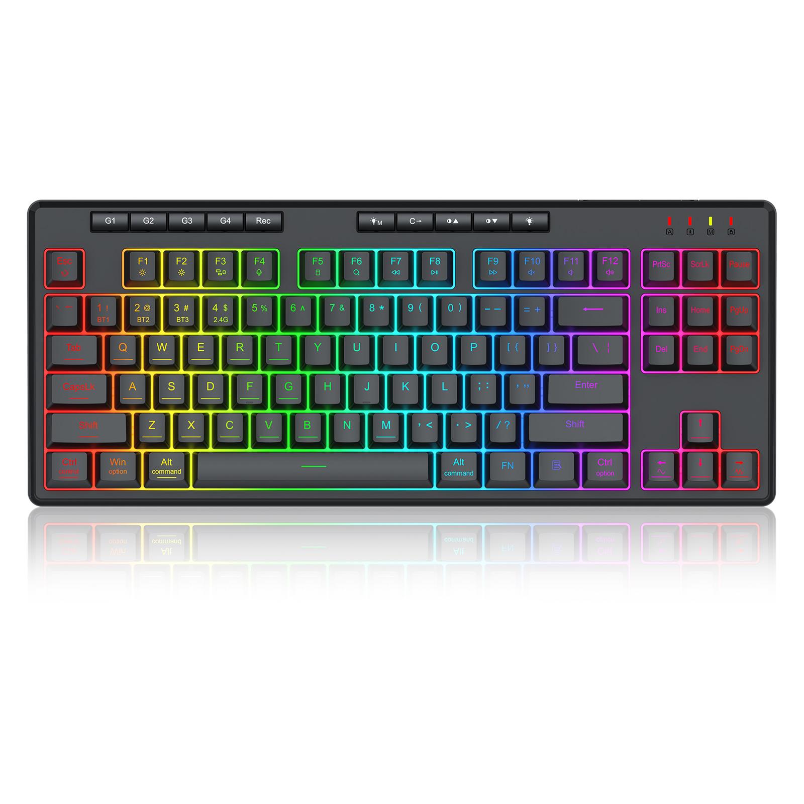 REDRAGON K516RGB-PRO SHIVA PRO 87 клавиатура USB + RF Wireless + Bluetooth Черен | JAR Computers REDRAGON K516RGB-PRO SHIVA PRO 87 клавиатура USB + RF Wireless + Bluetooth Черен