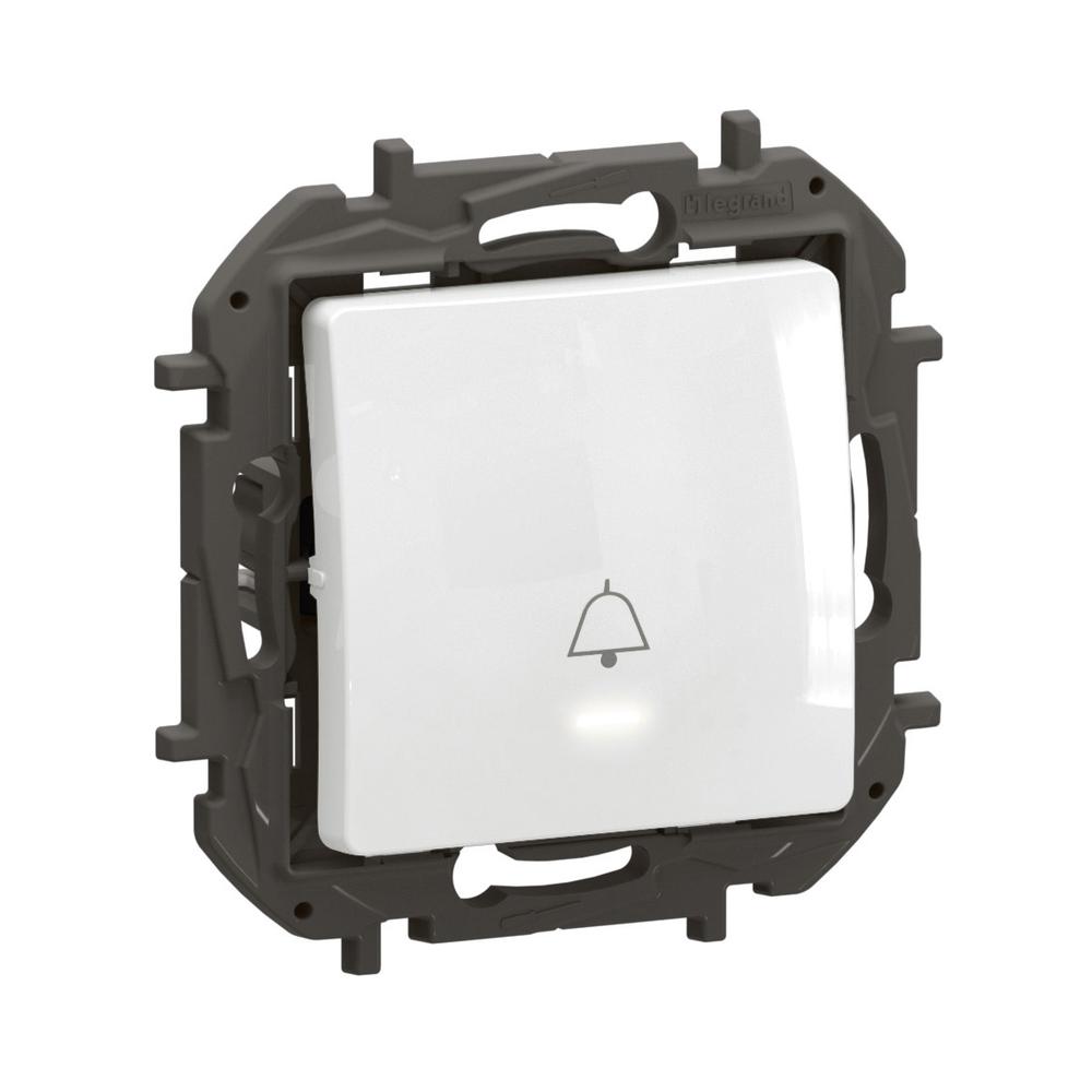 Бутон 6A c LED индикатор 0.125 mA/230V и символ Звънец Бял - Legrand Niloe New NP2311WH | JAR Computers Бутон 6A c LED индикатор 0.125 mA/230V и символ Звънец Бял - Legrand Niloe New NP2311WH