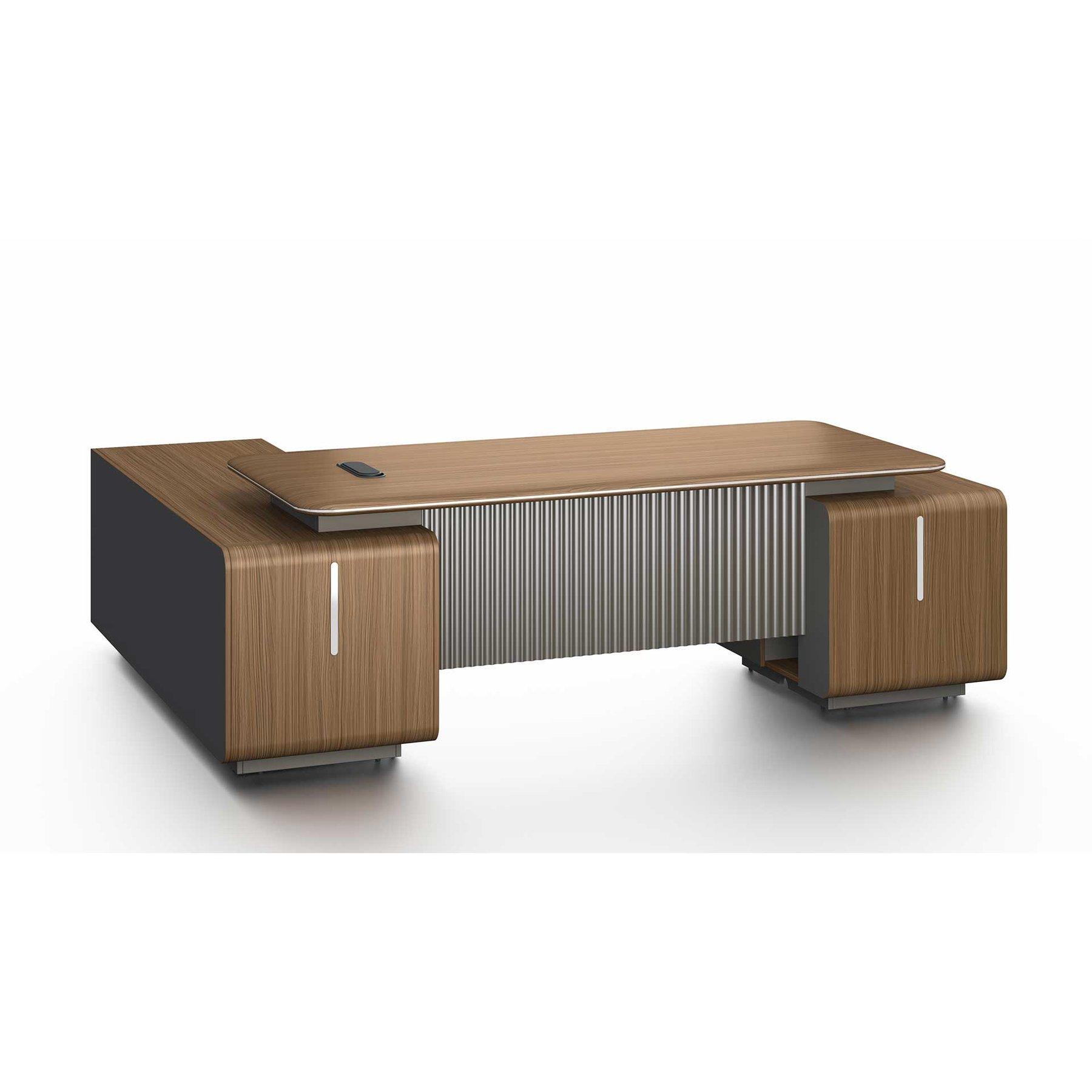 Бюро RFG Parma, 2400 х 1850 х 760 mm, ПДЧ 50 mm, орех и перлен графит