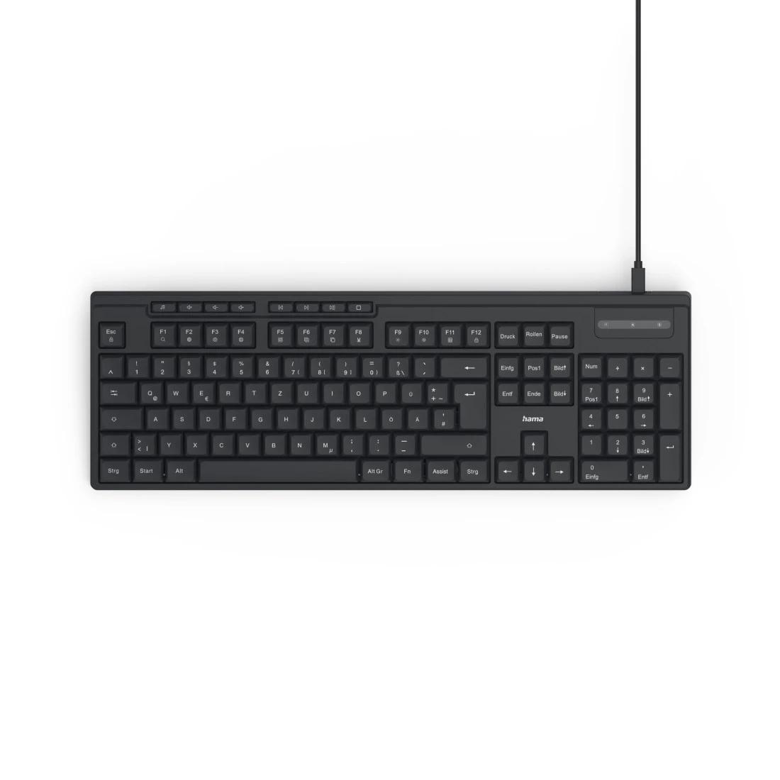 Hama CK-200 клавиатура В къщи/В офис USB QWERTZ Немски Черен | JAR Computers Hama CK-200 клавиатура В къщи/В офис USB QWERTZ Немски Черен