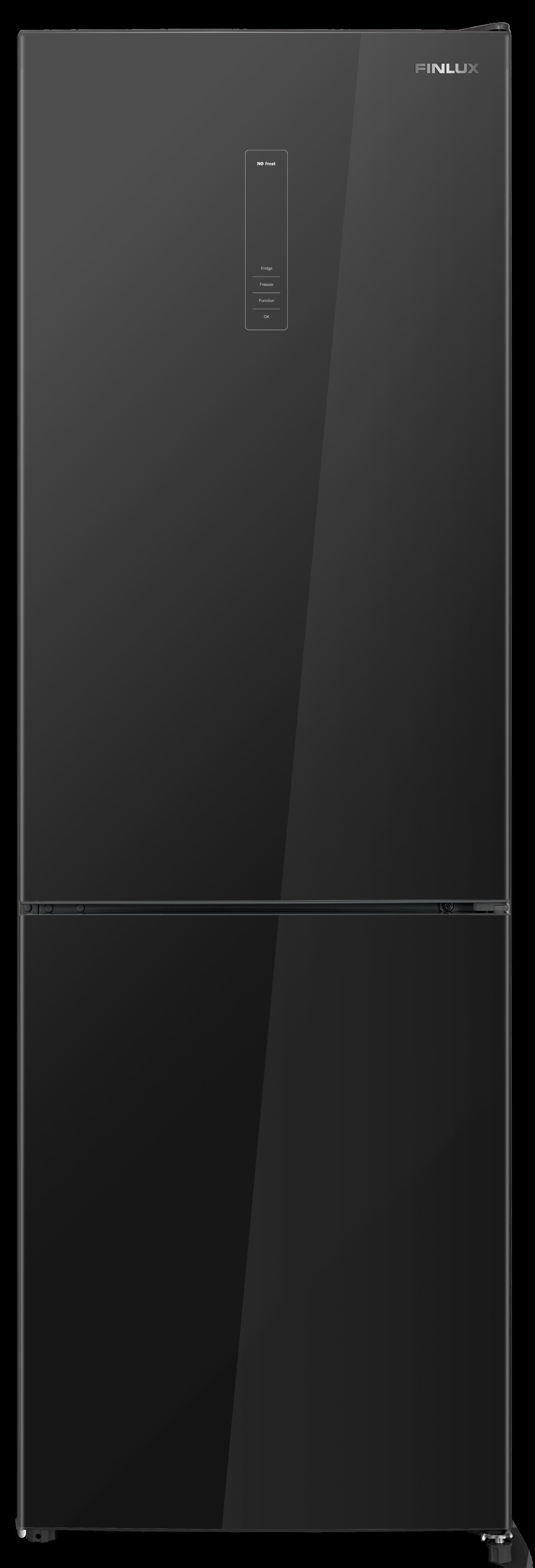 Хладилник с фризер Finlux FBN340B GLASS , 322 l, E , No Frost , Черно стъкло