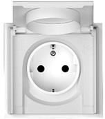 Контакт ШУКО 16A с капак IP44 и детска защита цвят БЯЛ мат Adria Commel | JAR Computers Контакт ШУКО 16A с капак IP44 и детска защита цвят БЯЛ мат Adria Commel