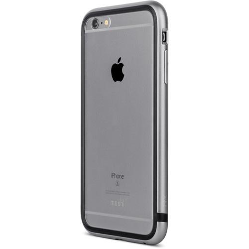 Метален бъмпер и покритие за задната част за iPhone 6, iPhone 6S - Moshi Luxe Bumper Case (тъмносив) | JAR Computers Метален бъмпер и покритие за задната част за iPhone 6, iPhone 6S - Moshi Luxe Bumper Case (тъмносив)