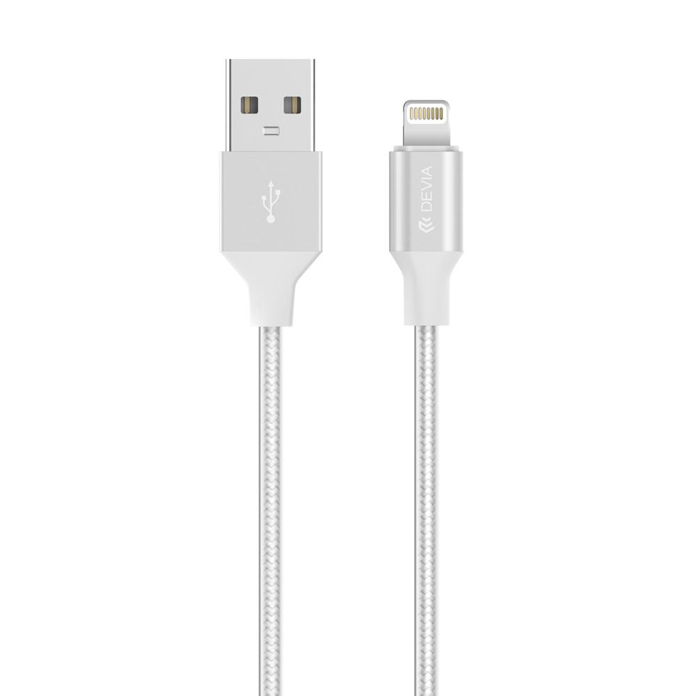 USB кабел за iPhone 8, iPhone 7 и Apple продукти с Lightning вход - Devia Gracious Aluminum Lightning USB Cable (бял) | JAR Computers USB кабел за iPhone 8, iPhone 7 и Apple продукти с Lightning вход - Devia Gracious Aluminum Lightning USB Cable (бял)