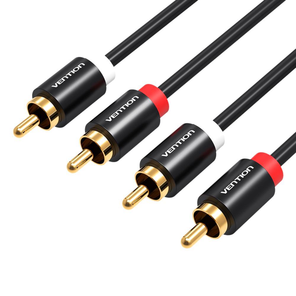 VENTION 2RCA Male to Male Audio Cable 1M Black Metal Type (VAB-R06-B100) (VENVAB-R06-B100) | JAR Computers VENTION 2RCA Male to Male Audio Cable 1M Black Metal Type (VAB-R06-B100) (VENVAB-R06-B100)