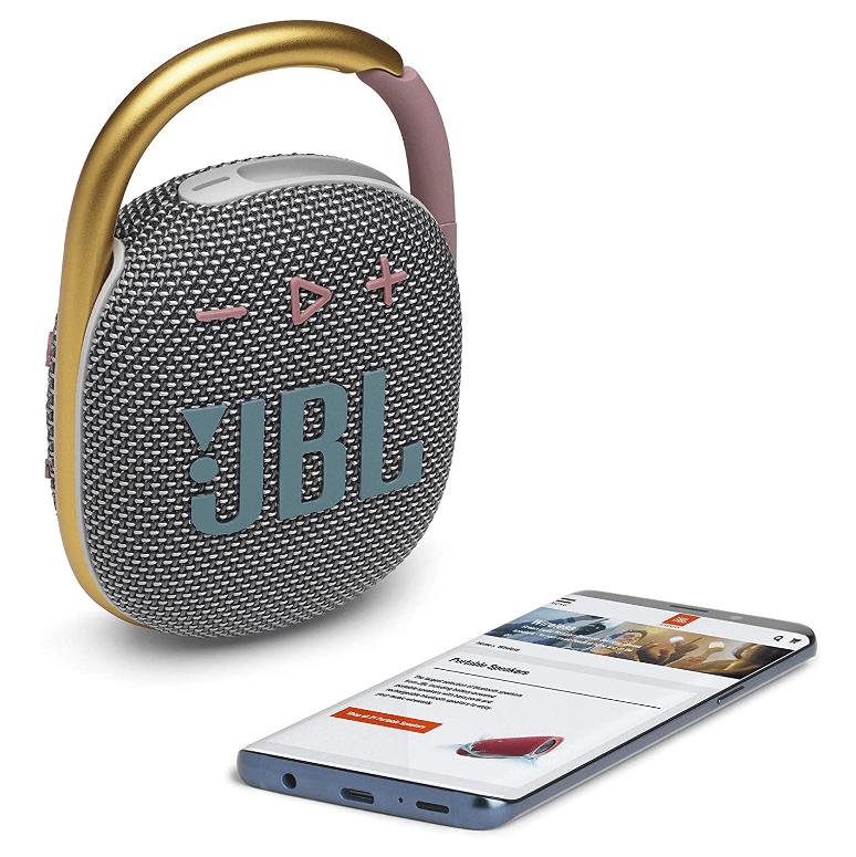 Водоустойчив безжичен портативен спийкър (с карабинер) с микрофон за мобилни устройства - JBL Clip 4 Ultra-Portable Waterproof Speaker (сив) | JAR Computers Водоустойчив безжичен портативен спийкър (с карабинер) с микрофон за мобилни устройства - JBL Clip 4 Ultra-Portable Waterproof Speaker (сив)