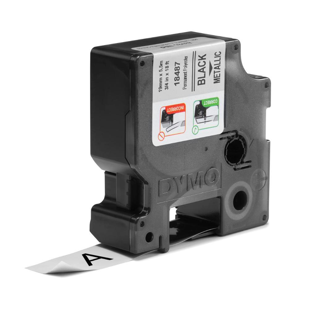 Ταινία Ετικετογράφου DYMO Ind Rhino Tape Permanent Polyester Black On Metallic 19mm (S0718200) (DYM18487) | JAR Computers Ταινία Ετικετογράφου DYMO Ind Rhino Tape Permanent Polyester Black On Metallic 19mm (S0718200) (DYM18487)