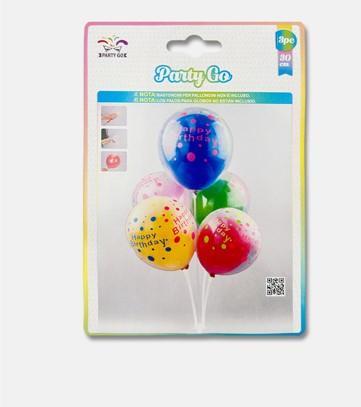 Балон в балона "Happy Birthday"PartyGo, цветни, 30 см, 3 бр | JAR Computers Балон в балона "Happy Birthday"PartyGo, цветни, 30 см, 3 бр