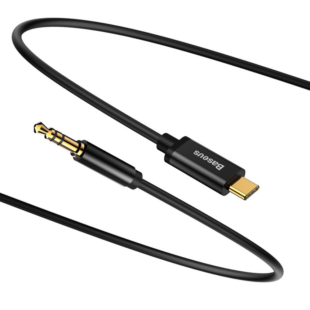 Baseus USB-C to Audio 3.5 mm Cable - USB-C към 3.5 мм аудио кабел (120 см) (черен)