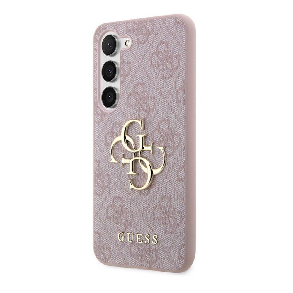 Дизайнерски кожен кейс за Samsung Galaxy S23 Plus - Guess Saffiano 4G Metal Logo Leather Hard Case (розов) | JAR Computers Дизайнерски кожен кейс за Samsung Galaxy S23 Plus - Guess Saffiano 4G Metal Logo Leather Hard Case (розов)