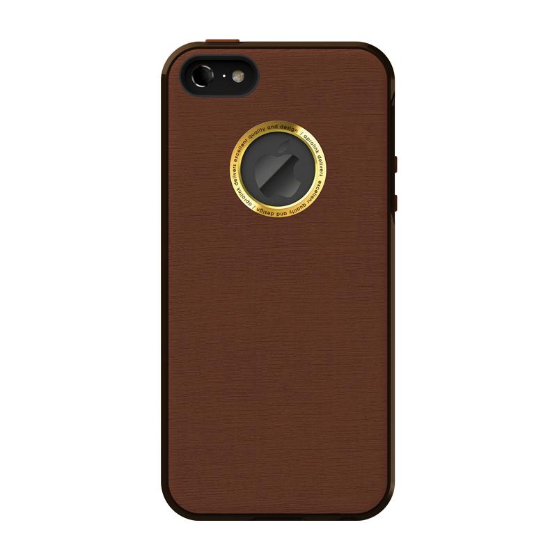 Хибриден кейс за iPhone 5, iPhone 5S, iPhone SE - Aprolink Dazzling Macaron Series (кафяв) | JAR Computers Хибриден кейс за iPhone 5, iPhone 5S, iPhone SE - Aprolink Dazzling Macaron Series (кафяв)