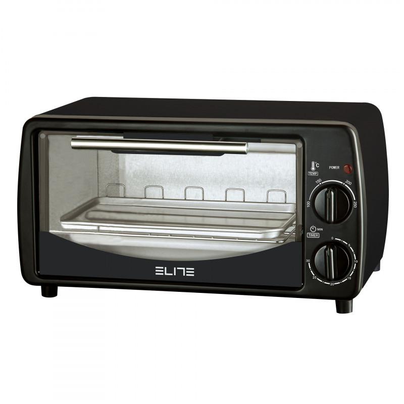 Мини фурна Elite EMO-2509, 650W, 7 л, 2 кварцови нагревателя, От 100 до 250C, Таймер 30 мин, Черен