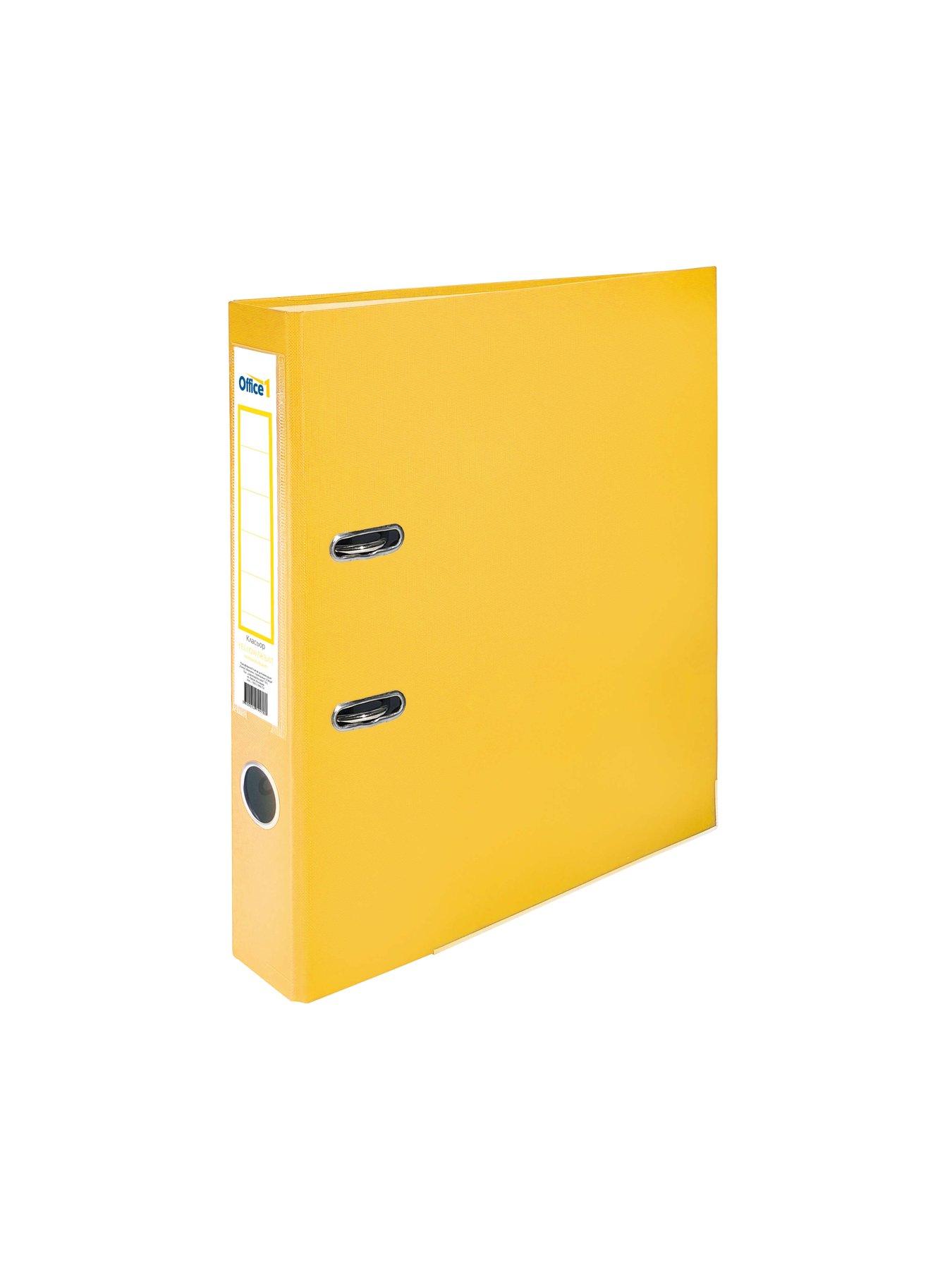 Office 1 Класьор, 5 cm, PP, с метален кант, несглобен, жълт, 50 броя