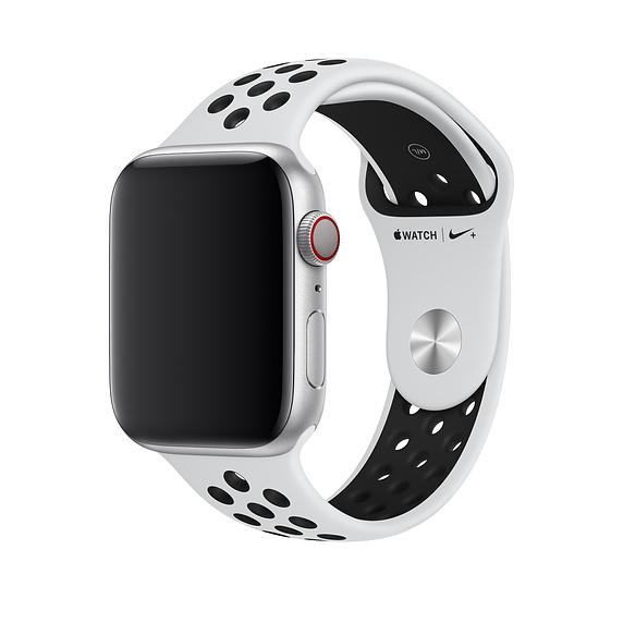 Оригинална силиконова каишка за Apple Watch 42мм, 44мм, 45мм, 46мм, Ultra, Ultra 2 49мм (светлосив-черен) - Apple Watch Nike+ Sport Band Pure Platinum | JAR Computers Оригинална силиконова каишка за Apple Watch 42мм, 44мм, 45мм, 46мм, Ultra, Ultra 2 49мм (светлосив-черен) - Apple Watch Nike+ Sport Band Pure Platinum