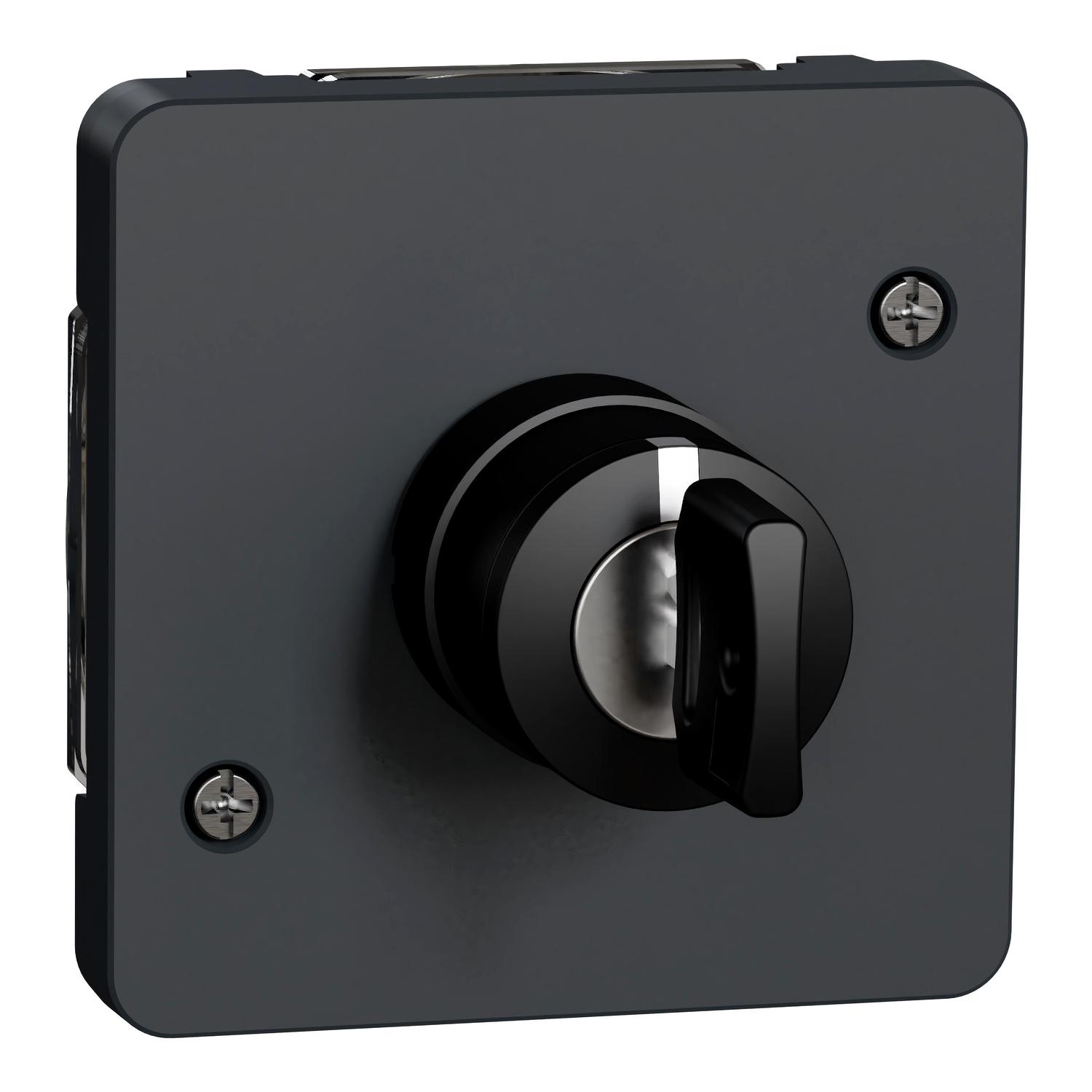 Превключвател с ключ 3-позиционен механизъм IP55 Антрацит - SCHNEIDER ELECTRIC Mureva Styl MUR35061 | JAR Computers Превключвател с ключ 3-позиционен механизъм IP55 Антрацит - SCHNEIDER ELECTRIC Mureva Styl MUR35061
