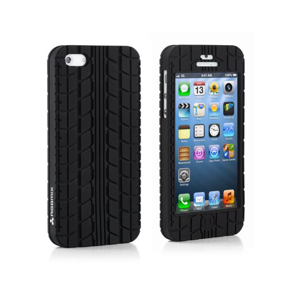 Силиконов калъф за iPhone 5, iPhone 5S, iPhone SE - RGBMIX F1 Tire Tread Case (черен) | JAR Computers Силиконов калъф за iPhone 5, iPhone 5S, iPhone SE - RGBMIX F1 Tire Tread Case (черен)
