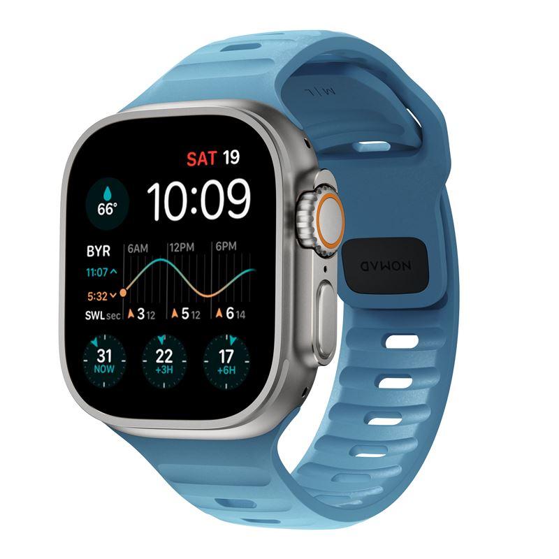 Силиконова каишка за Apple Watch 42мм, 44мм, 45мм, 46мм, Ultra, Ultra 2, Ultra 3 49мм - Nomad Sport Band (светлосин) | JAR Computers Силиконова каишка за Apple Watch 42мм, 44мм, 45мм, 46мм, Ultra, Ultra 2, Ultra 3 49мм - Nomad Sport Band (светлосин)