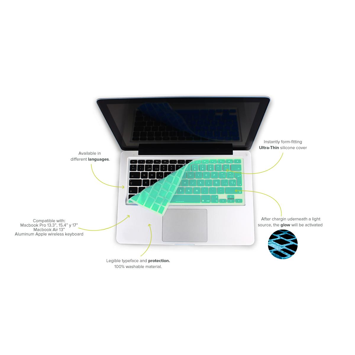 Светещ в тъмното силиконов протектор за Apple и MacBook клавиатури - iCover Glow In Dark Keyboard Lifesaver (зелен) | JAR Computers Светещ в тъмното силиконов протектор за Apple и MacBook клавиатури - iCover Glow In Dark Keyboard Lifesaver (зелен)
