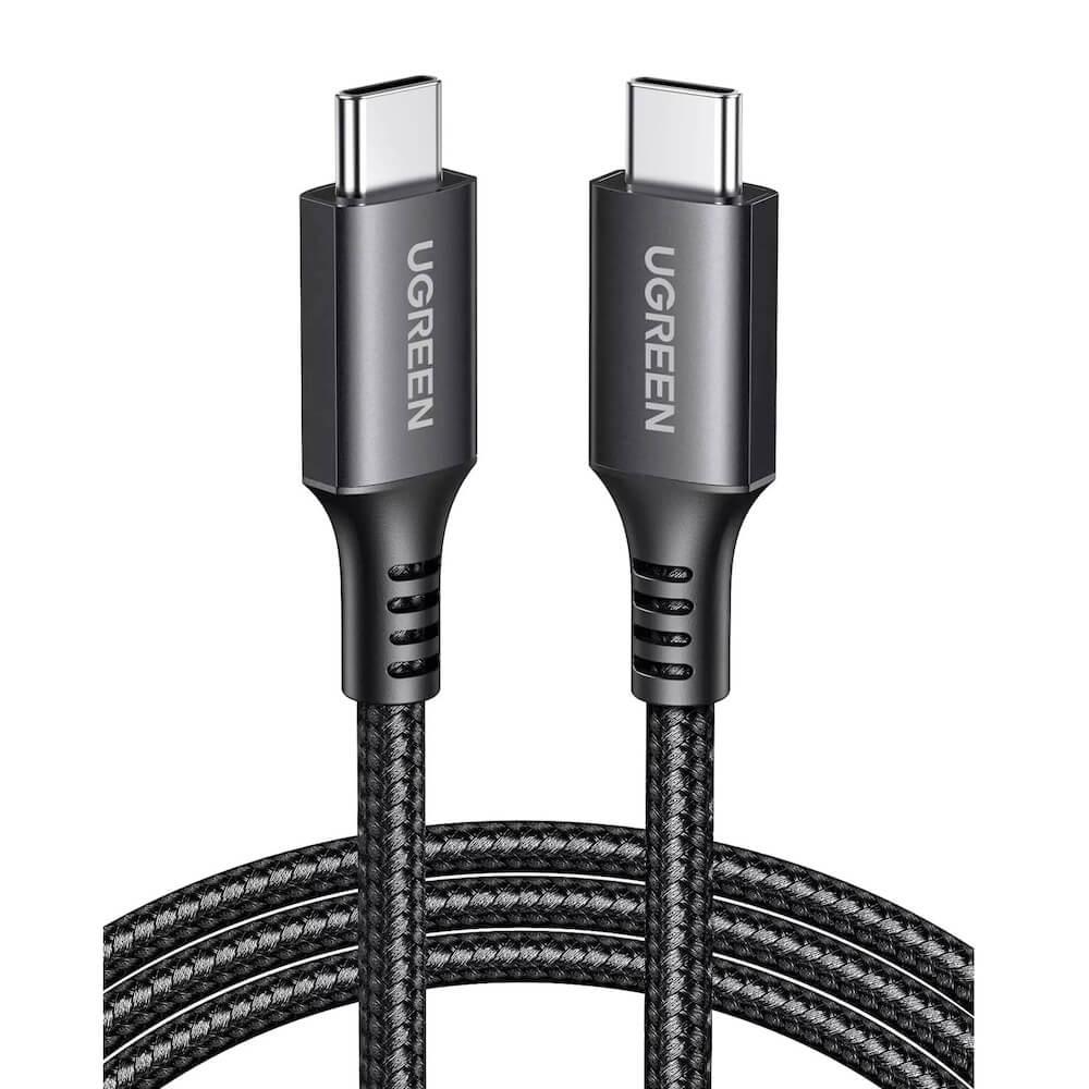 Ugreen USB-C to USB-C Data Cable 60W - кабел с бързо зареждане за устройства с USB-C порт (100 см) (черен) 