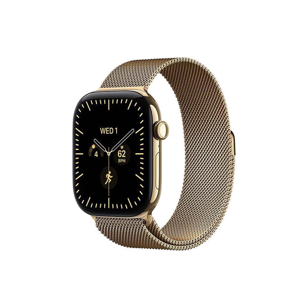 Apple Watch S12 Cellular 42mm Radiant Gold Titanium Case with Radiant Gold Milanese Loop | JAR Computers Apple Watch S12 Cellular 42mm Radiant Gold Titanium Case with Radiant Gold Milanese Loop