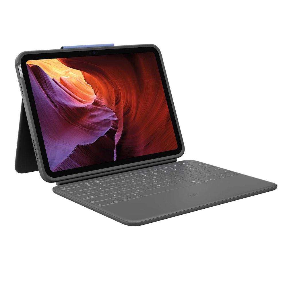 Безжична клавиатура, с удароустойчив кейс и поставка за iPad 10 (2022), iPad 11 (2025) - Logitech Rugged Keyboard Folio UK (сив) | JAR Computers Безжична клавиатура, с удароустойчив кейс и поставка за iPad 10 (2022), iPad 11 (2025) - Logitech Rugged Keyboard Folio UK (сив)