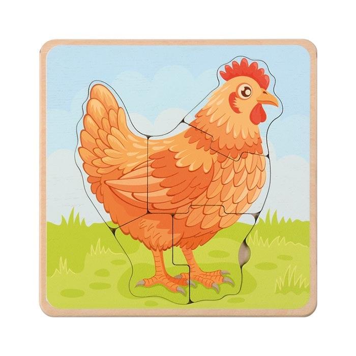 Eduplay Пъзел Цикъл на развитие на кокошка, на слоеве, дървен