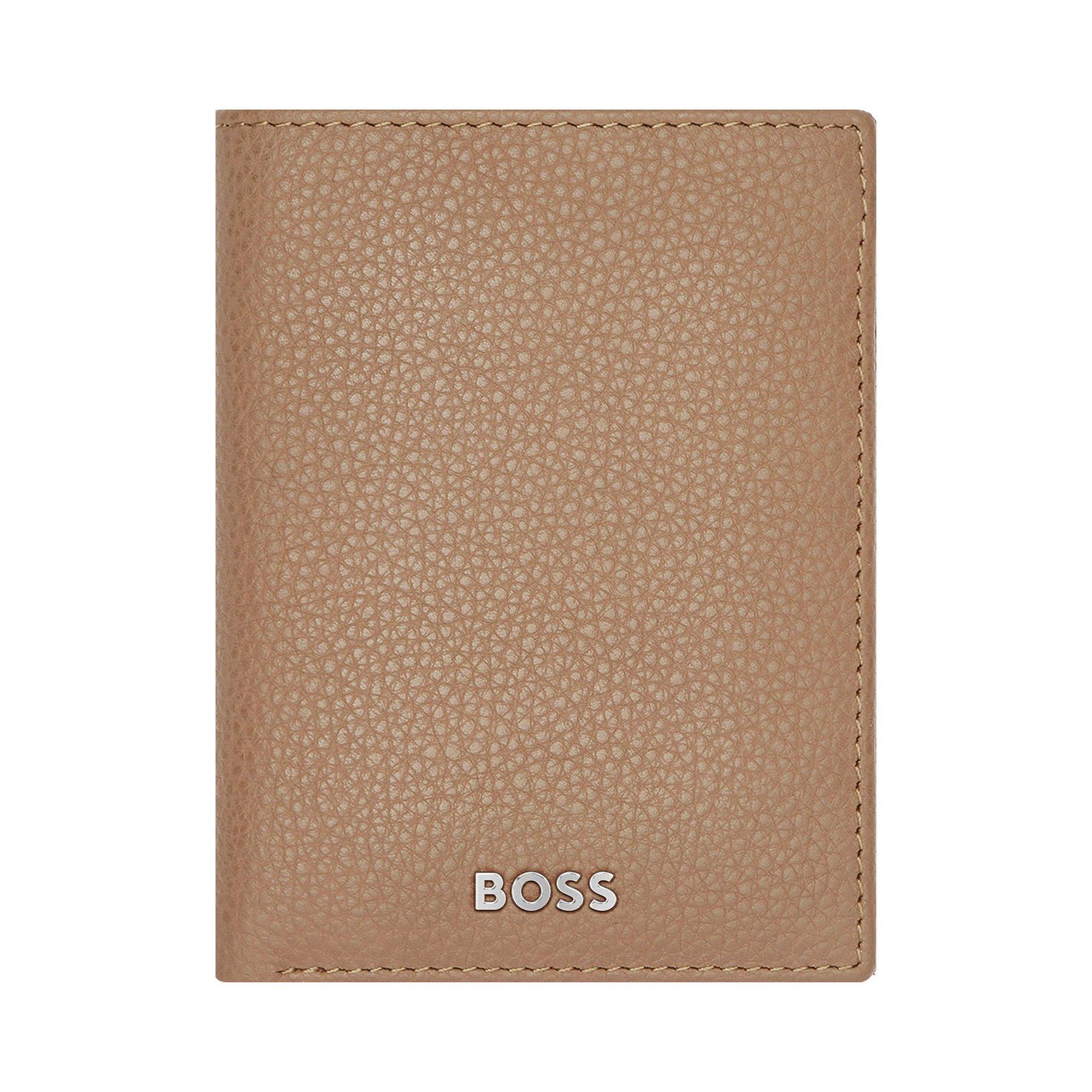 Hugo Boss Калъф за карти Classic Grained, с 8 отделения, карамел