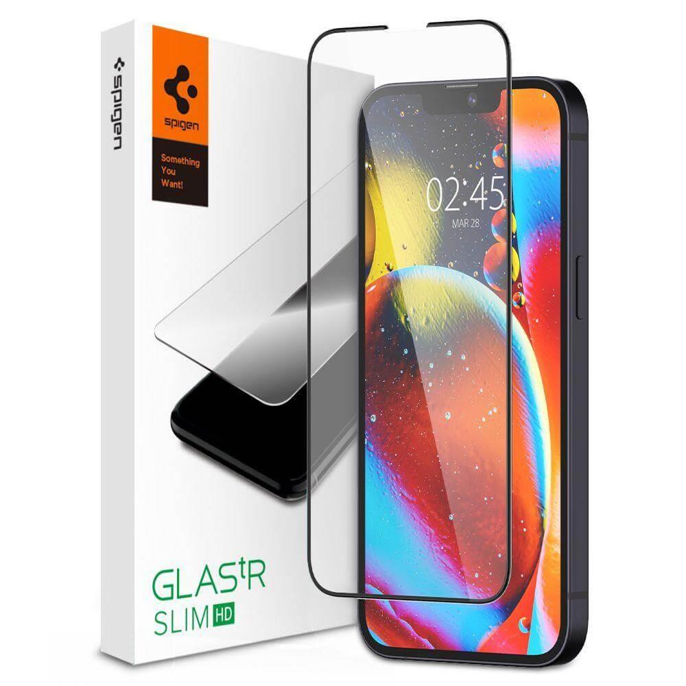 Калено стъклено защитно покритие за целия дисплей на iPhone 13 mini - Spigen Glass.Tr Slim Full Cover Tempered Glass (черен-прозрачен) | JAR Computers Калено стъклено защитно покритие за целия дисплей на iPhone 13 mini - Spigen Glass.Tr Slim Full Cover Tempered Glass (черен-прозрачен)