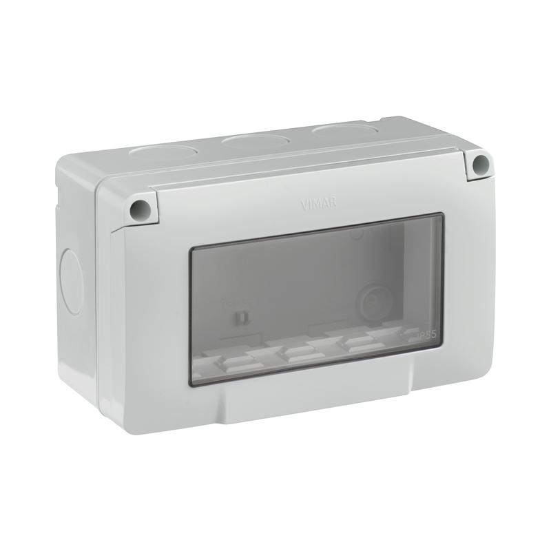 Кутия за открит монтаж 4M IP55 Сив - VIMAR Neve Up 09904 | JAR Computers Кутия за открит монтаж 4M IP55 Сив - VIMAR Neve Up 09904