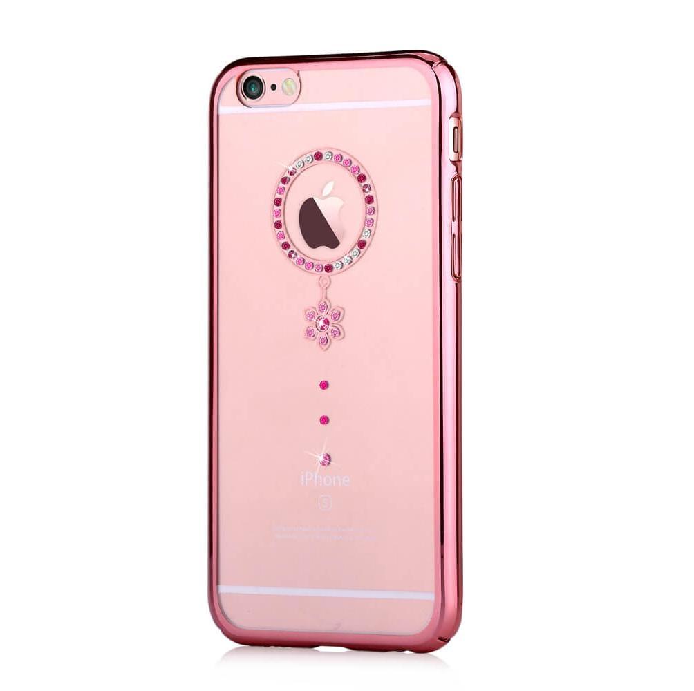 Поликарбонатов кейс за iPhone 6, iPhone 6S (с кристали Сваровски) - Comma Crystal Camelia Case (розово злато и червени кристали) | JAR Computers Поликарбонатов кейс за iPhone 6, iPhone 6S (с кристали Сваровски) - Comma Crystal Camelia Case (розово злато и червени кристали)