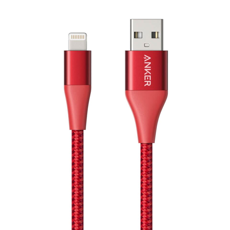 Сертифициран (MFi) USB към Lightning кабел за Apple устройства с Lightning порт (90 см) - Anker PowerLine+ II USB-A to Lightning Cable (червен) | JAR Computers Сертифициран (MFi) USB към Lightning кабел за Apple устройства с Lightning порт (90 см) - Anker PowerLine+ II USB-A to Lightning Cable (червен)