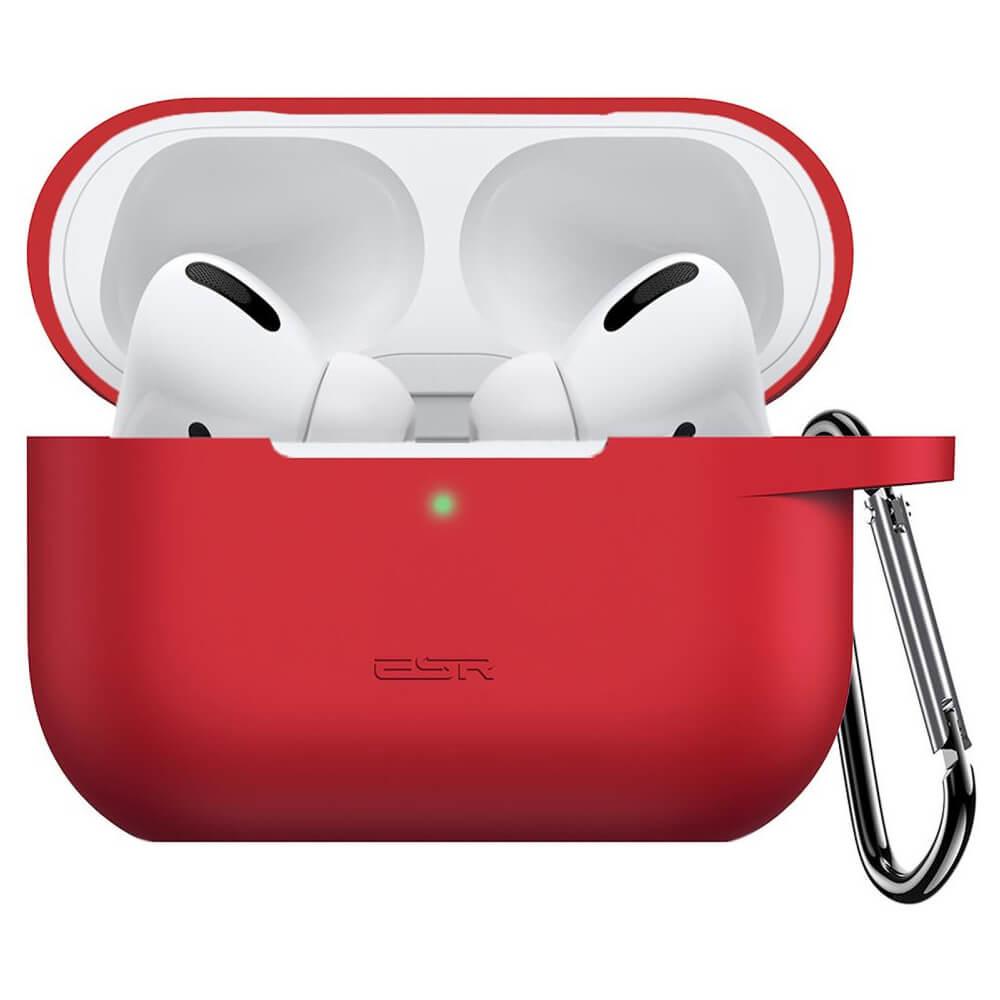 Силиконов калъф с карабинер за Apple Airpods Pro 2, AirPods Pro - ESR AirPods Pro Bounce Carrying Case (червен) | JAR Computers Силиконов калъф с карабинер за Apple Airpods Pro 2, AirPods Pro - ESR AirPods Pro Bounce Carrying Case (червен)