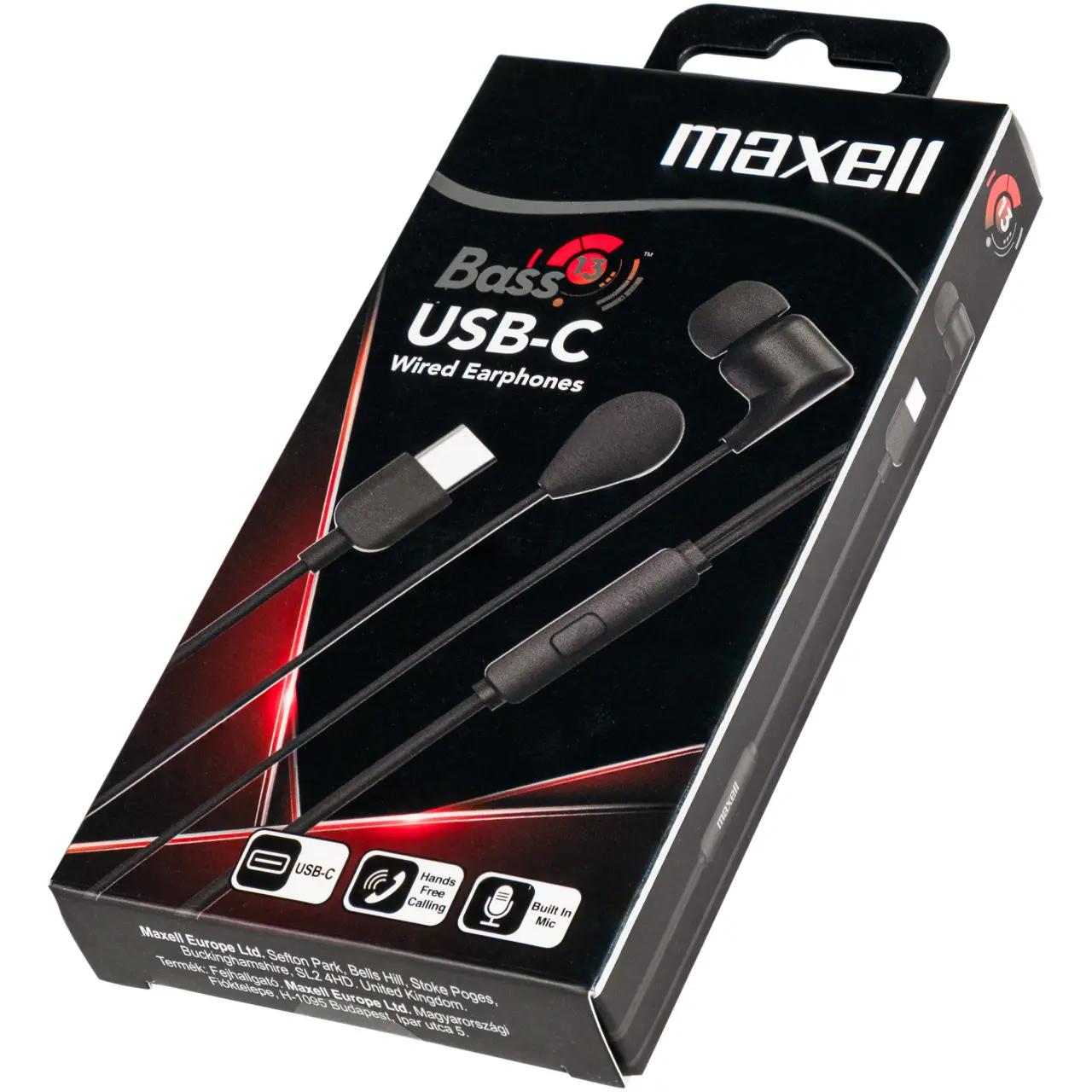Слушалки  MAXELL тапи EB10  BASS 13  USB-C | JAR Computers Слушалки  MAXELL тапи EB10  BASS 13  USB-C