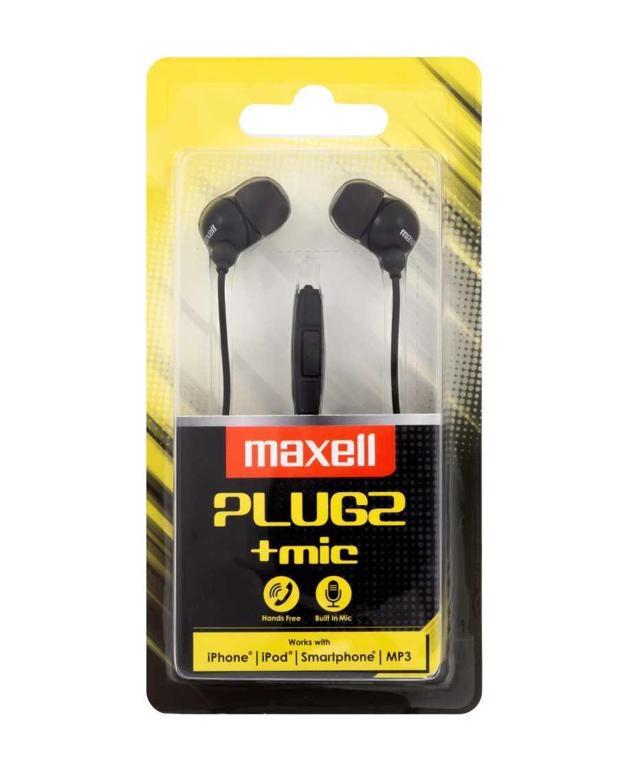 Слушалки  с микрофон MAXELL PLUGZ черна | JAR Computers Слушалки  с микрофон MAXELL PLUGZ черна