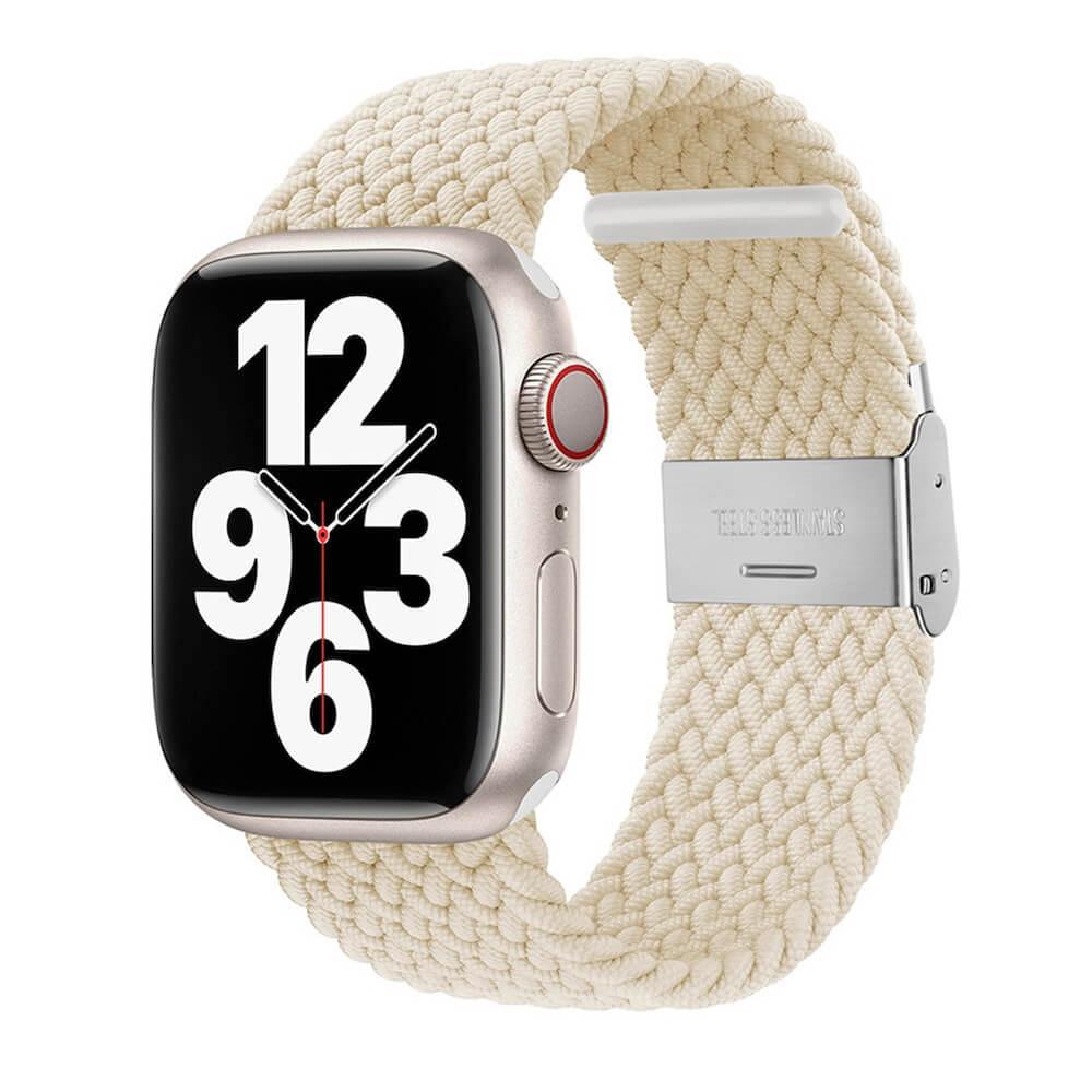 Текстилна каишка за Apple Watch 42мм, 44мм, 45мм, 46мм, Ultra, Ultra 2 49мм (бежов) - Techsuit Braided Watchband W032 | JAR Computers Текстилна каишка за Apple Watch 42мм, 44мм, 45мм, 46мм, Ultra, Ultra 2 49мм (бежов) - Techsuit Braided Watchband W032