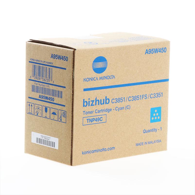 Тонер касета за Konica Minolta bizhub C3851/C3851FS/C3351 - Toner - TNP49C (TNP-49C) / A95W450 - Cyan - PN A95W450 | JAR Computers Тонер касета за Konica Minolta bizhub C3851/C3851FS/C3351 - Toner - TNP49C (TNP-49C) / A95W450 - Cyan - PN A95W450