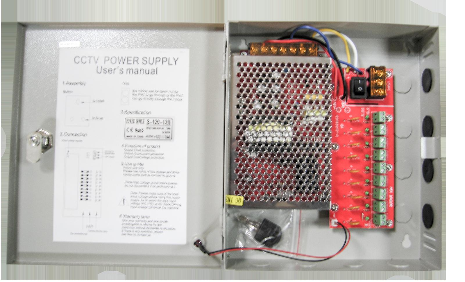 Захранващ блок 12V/10A - 9 изхода със защита