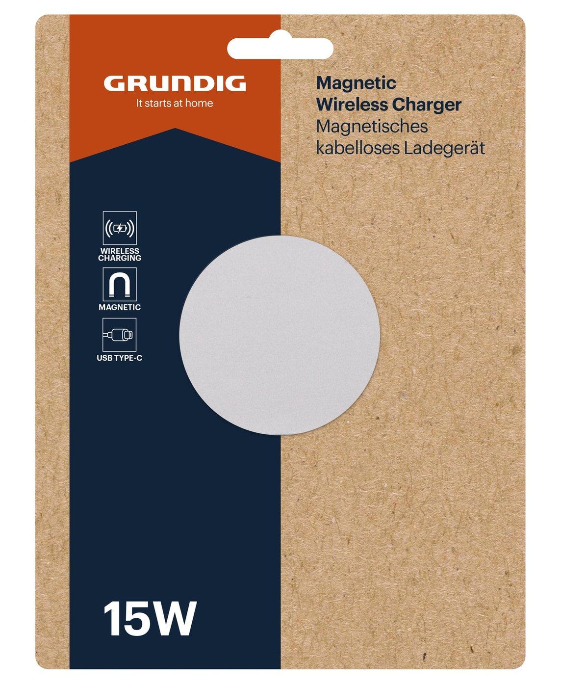 Grundig Безжично магнитно зарядно 15W Qi