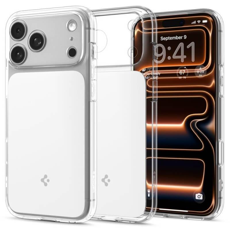 Хибриден кейс с висока степен на защита с MagSafe за iPhone 17 Pro Max - Spigen Ultra Hybrid T MagSafe Case (прозрачен-бял) | JAR Computers Хибриден кейс с висока степен на защита с MagSafe за iPhone 17 Pro Max - Spigen Ultra Hybrid T MagSafe Case (прозрачен-бял)