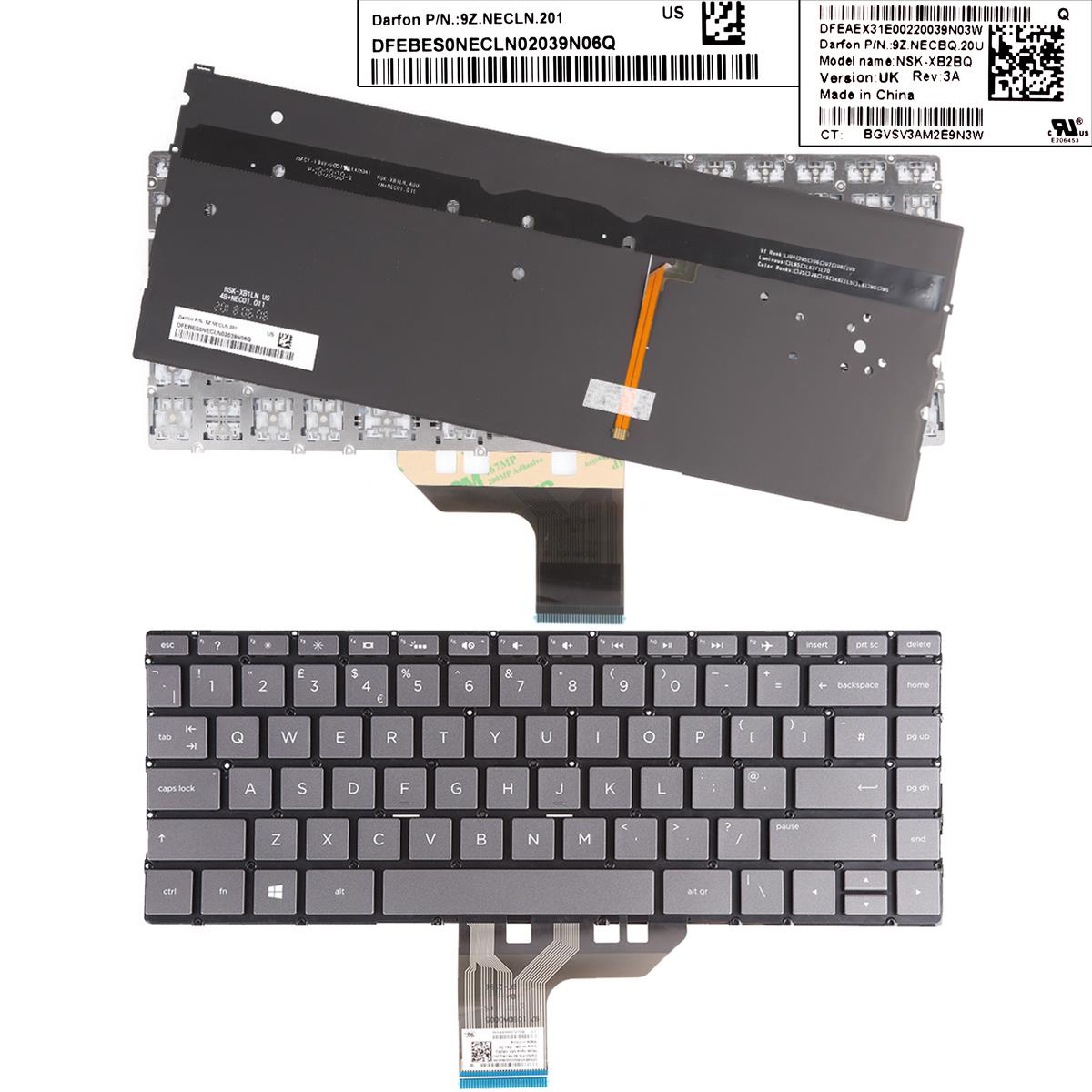 Клавиатура за лаптоп HP Spectre x360 13-W010CA 13-W013DX 13-W020CA 13-W023DX Черна Без Рамка (Малък Ентър) с Подсветка / Black Without Frame US With Backlit | JAR Computers Клавиатура за лаптоп HP Spectre x360 13-W010CA 13-W013DX 13-W020CA 13-W023DX Черна Без Рамка (Малък Ентър) с Подсветка / Black Without Frame US With Backlit