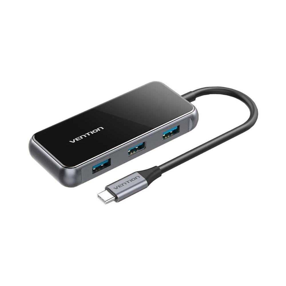 VENTION Multi-function USB-C to USB3.0*4/PD Docking Station 0.15M Gray Mirrored Surface Type (TFDHB) (VENTFDHB) | JAR Computers VENTION Multi-function USB-C to USB3.0*4/PD Docking Station 0.15M Gray Mirrored Surface Type (TFDHB) (VENTFDHB)