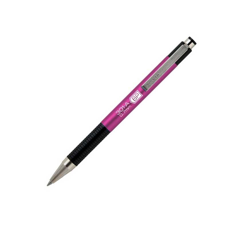Zebra Химикалка F-301A, алуминиева, 0.7 mm, розова