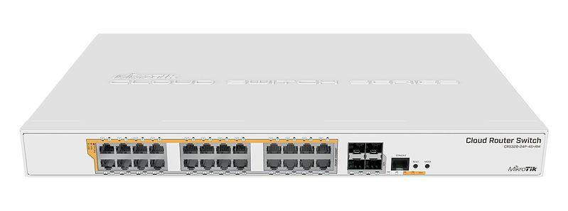 24 портов гигабит Ethernet комутатор MikroTik CRS328-24P-4S+RM (v) | JAR Computers 24 портов гигабит Ethernet комутатор MikroTik CRS328-24P-4S+RM (v)