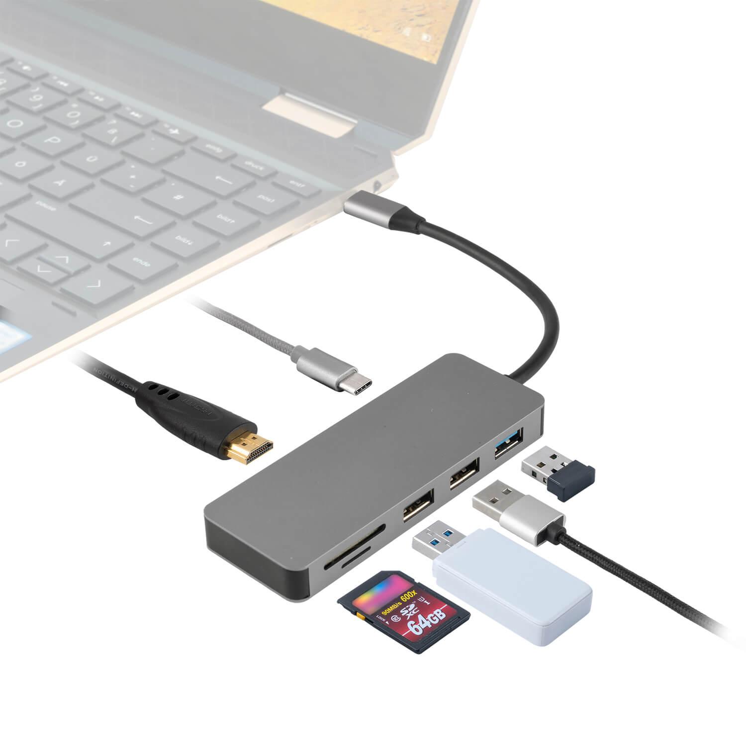 4smarts USB-C Super smart 7in1 4K hub - USB-C хъб за свързване на допълнителна периферия за компютри с USB-C (сребрист) | JAR Computers 4smarts USB-C Super smart 7in1 4K hub - USB-C хъб за свързване на допълнителна периферия за компютри с USB-C (сребрист)