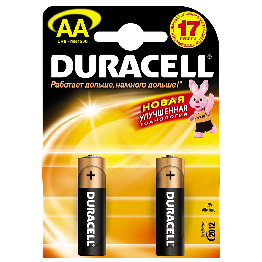 Батерия алк. Duracell AA/LR6 BASIC бл.2