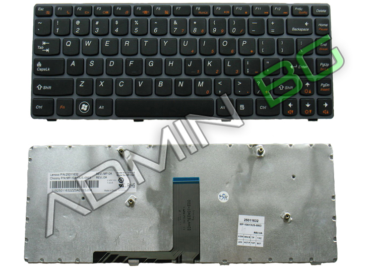 Клавиатура за лаптоп Lenovo IdeaPad V370 Gray Frame Black