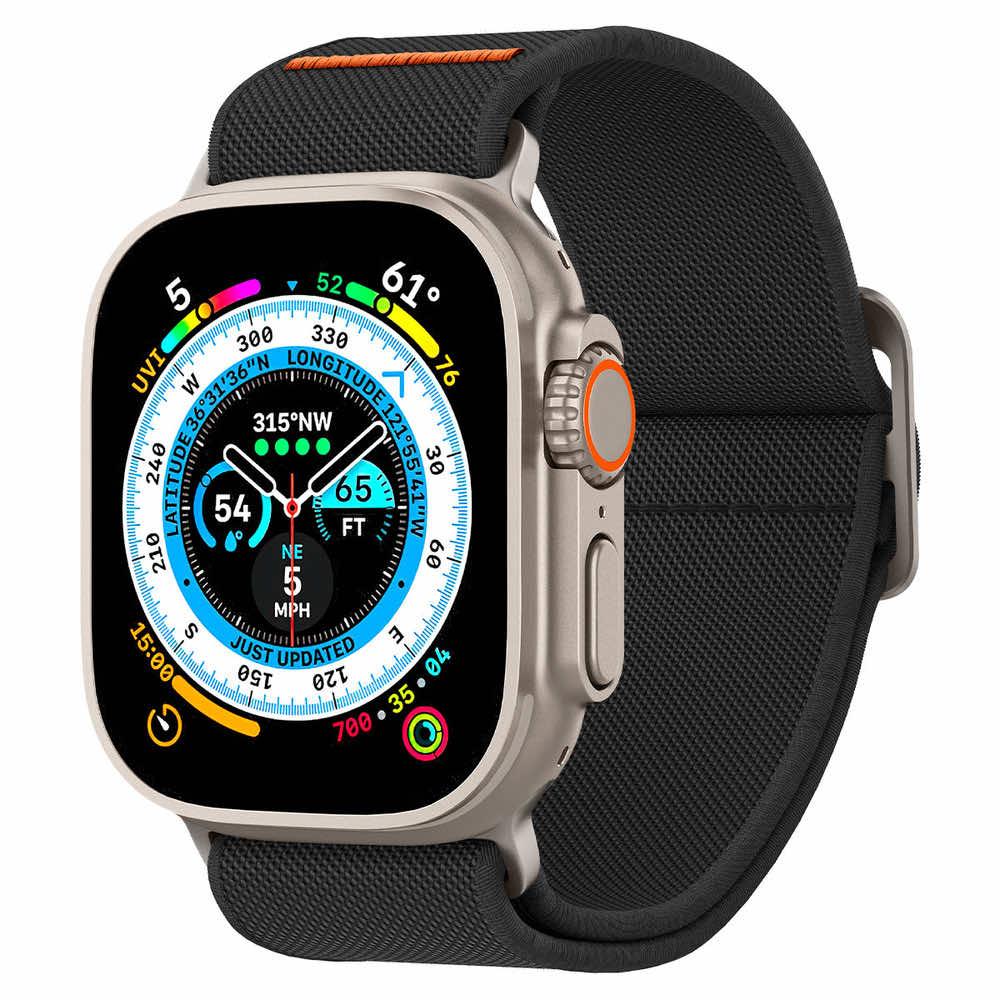 Лека текстилна каишка за Apple Watch 42мм, 44мм, 45мм, 46мм, Ultra, Ultra 2, Ultra 3 49мм - Spigen Lite Fit Ultra Watch Band (черен) | JAR Computers Лека текстилна каишка за Apple Watch 42мм, 44мм, 45мм, 46мм, Ultra, Ultra 2, Ultra 3 49мм - Spigen Lite Fit Ultra Watch Band (черен)