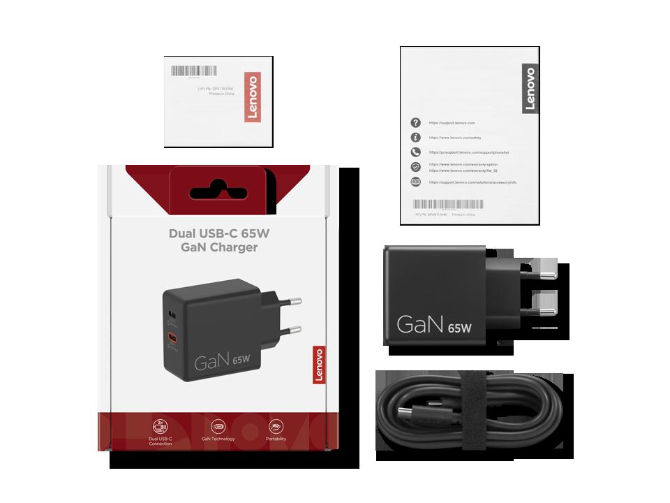 LENOVO DUAL 65W USB-C ADAPT BK | JAR Computers LENOVO DUAL 65W USB-C ADAPT BK