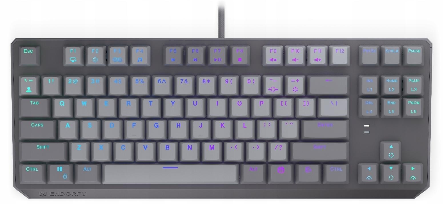 Механична клавиатура ENDORFY - Thock V2 TKL, Red Linear, ARGB, сива | JAR Computers Механична клавиатура ENDORFY - Thock V2 TKL, Red Linear, ARGB, сива