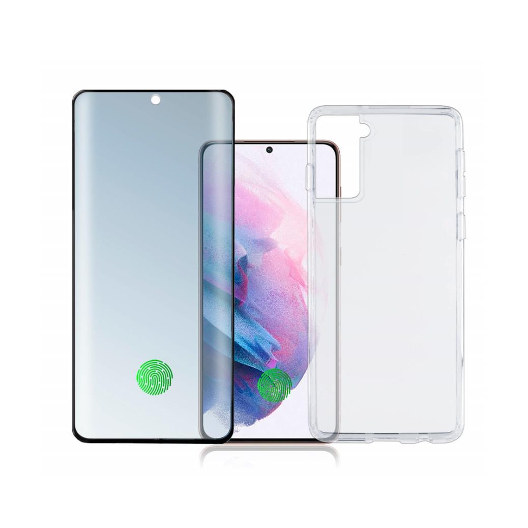 Тънък силиконов кейс и стъклено защитно покритие за дисплея на Samusg Galaxy S21 Plus - 4smarts 360° Premium Protection Set UltraSonix (прозрачен) | JAR Computers Тънък силиконов кейс и стъклено защитно покритие за дисплея на Samusg Galaxy S21 Plus - 4smarts 360° Premium Protection Set UltraSonix (прозрачен)